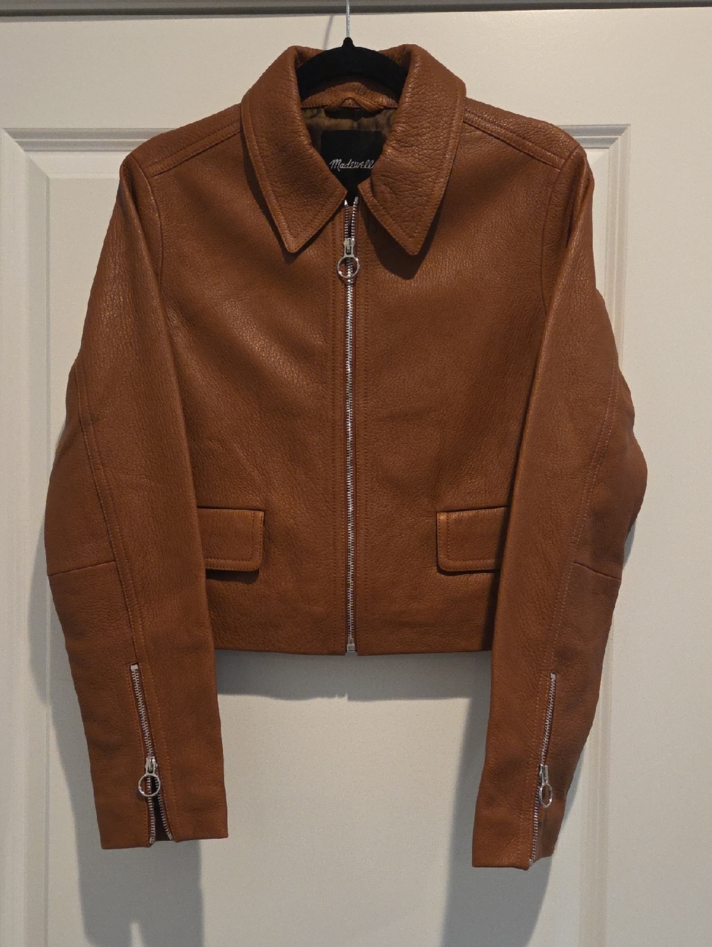 Madewell Shrunken Zip-Front Leather Jacket